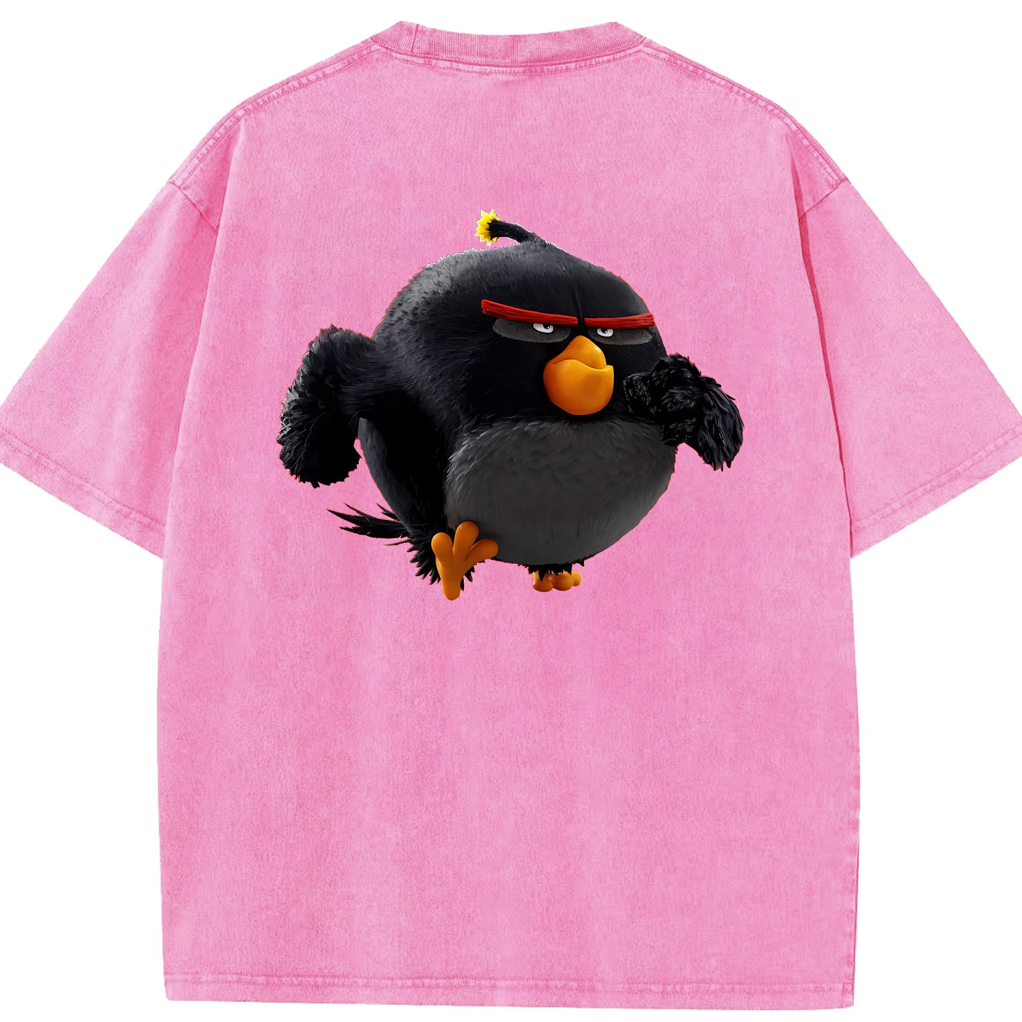 （画像用） Angry Birds アングリーバード 綿100% ヴィンテージ風 半袖Tシャツ（背面プリント）